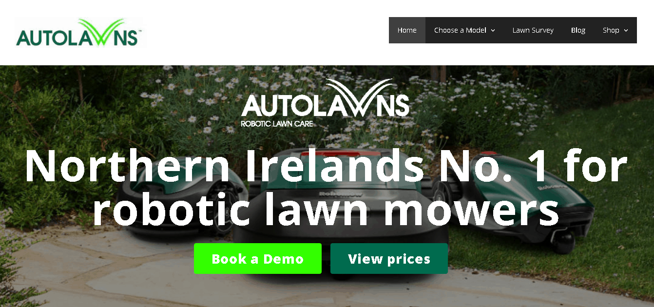 Banner for Northern Ireland's No.1 robotic lawn mowers - AutoLawns